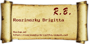 Roszinszky Brigitta névjegykártya